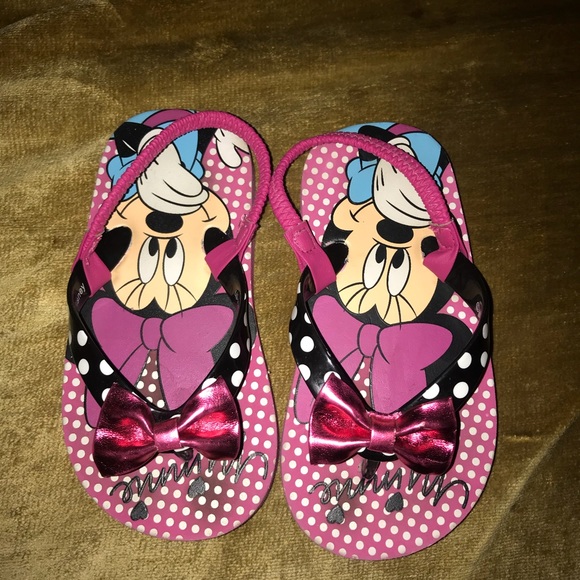 Pink Size 7//8 Disney Minnie Mouse Toddler Flip Flop Sandals